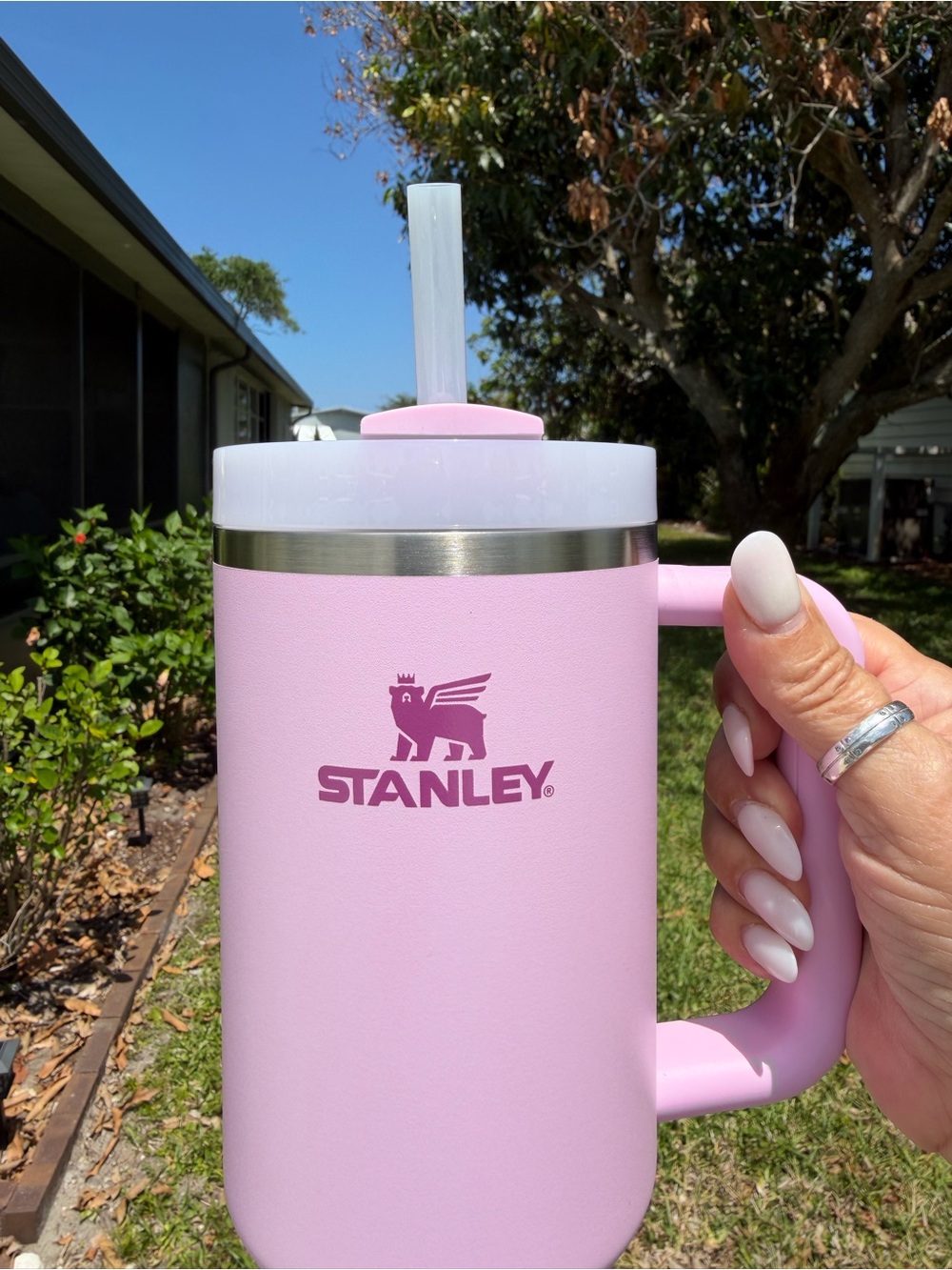 STANLEY Cherry Blossom Pink Tumbler with Straw Lid 40oz - Picture 2 of 14